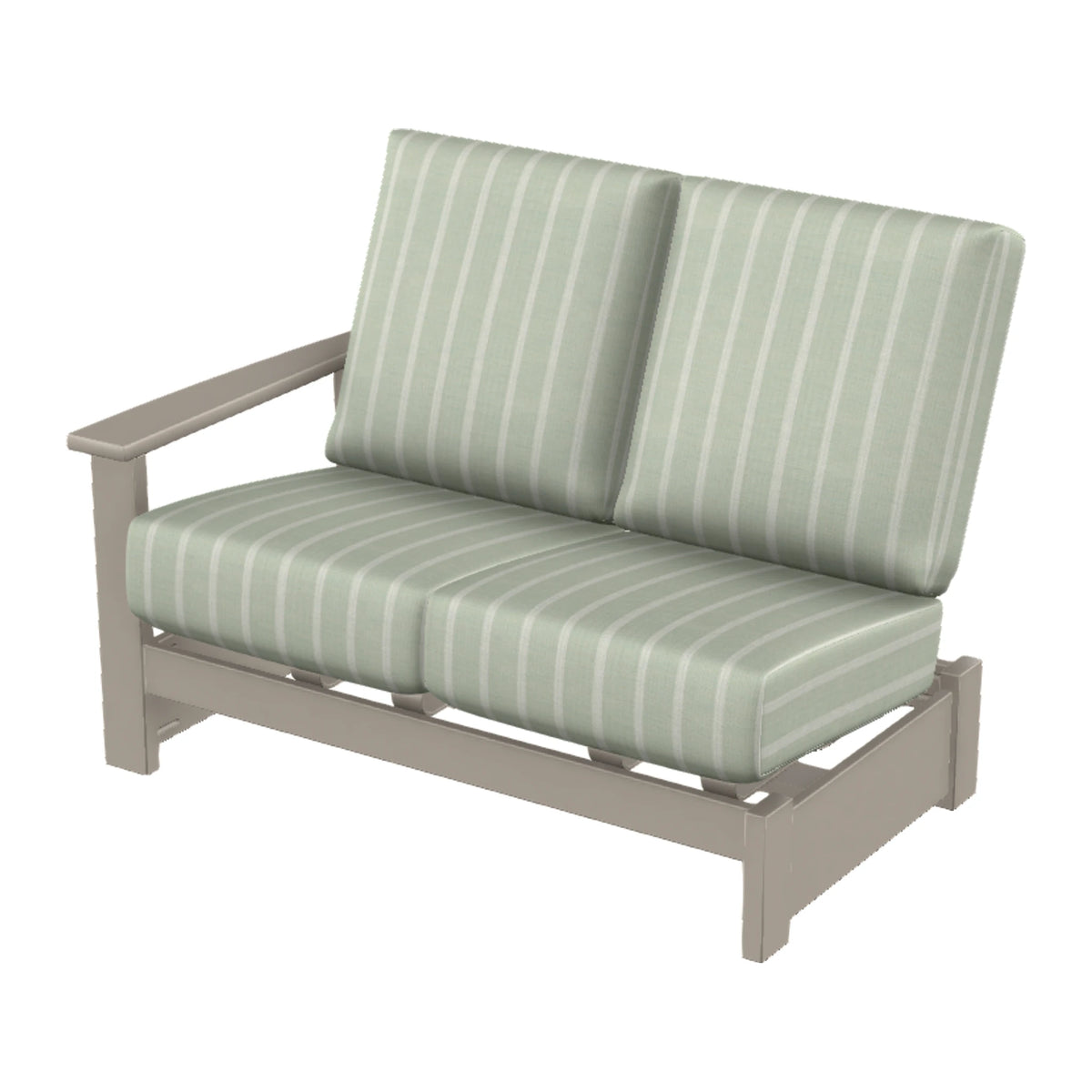 Leeward Cushion Loveseat Sectional w/ Hidden Motion (LAF) — Warm Grey MGP / Match Finish