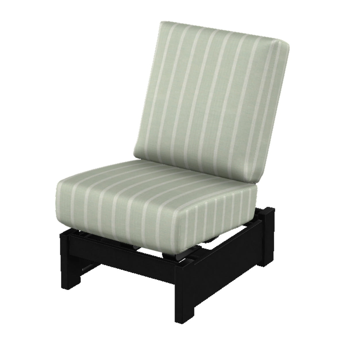 Leeward Cushion Armless Single-Seat Section w/ Hidden Motion — Black MGP