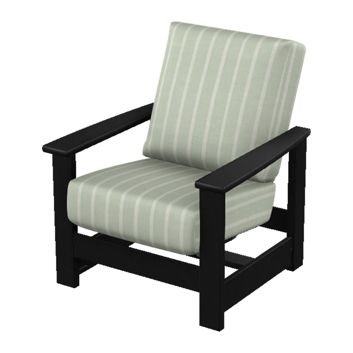 Leeward Cushion Armchair w/ Hidden Motion — Black MGP / Match Finish