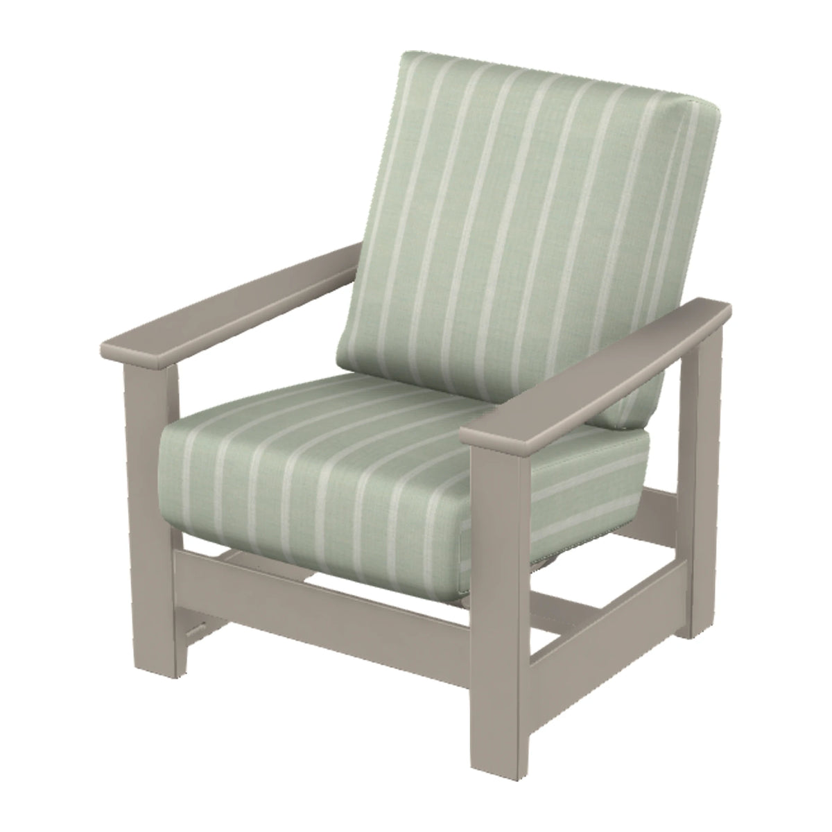 Leeward Cushion Armchair w/ Hidden Motion — Warm Grey MGP / Match Finish