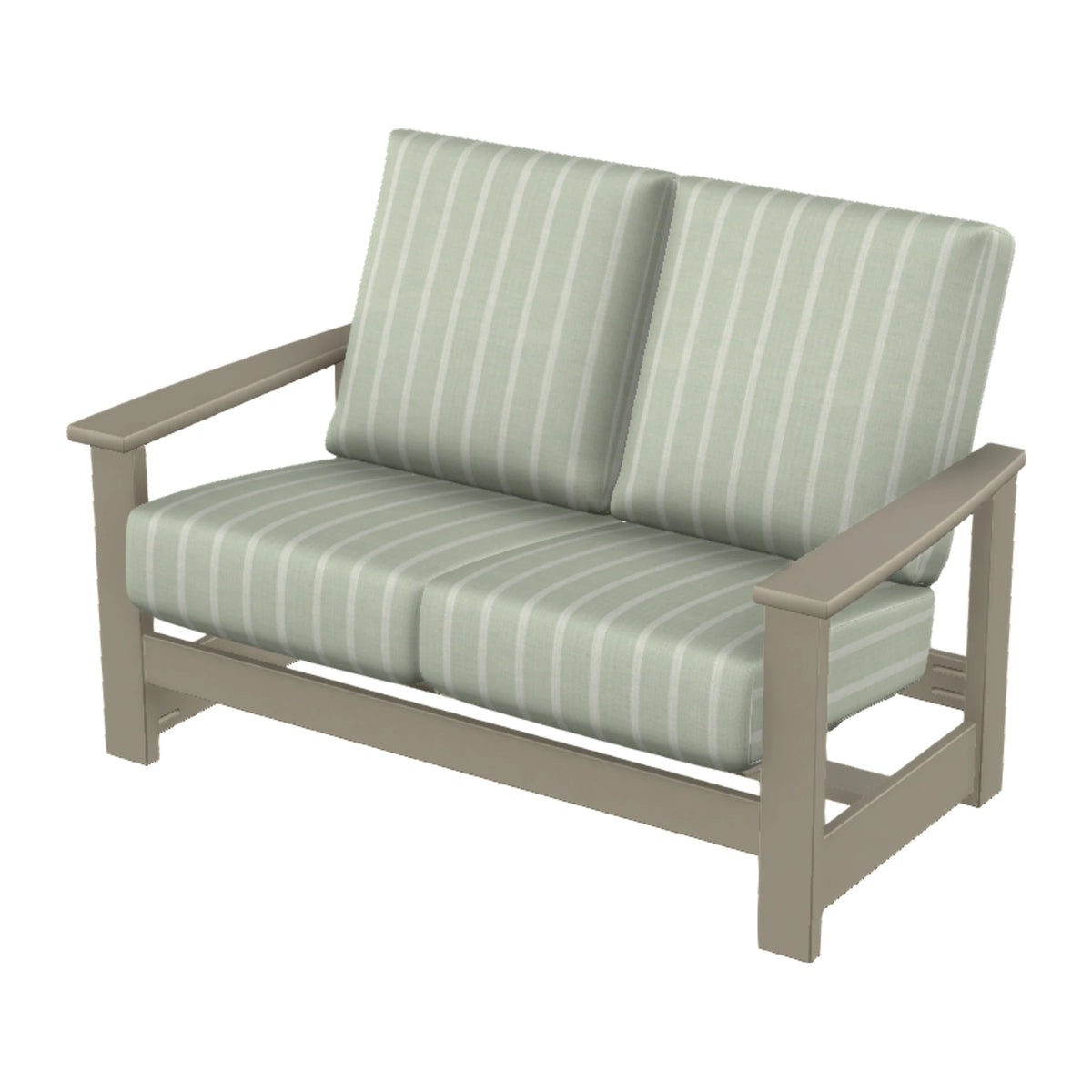 Leeward Cushion Loveseat w/ Hidden Motion — Storm MGP / Match Finish
