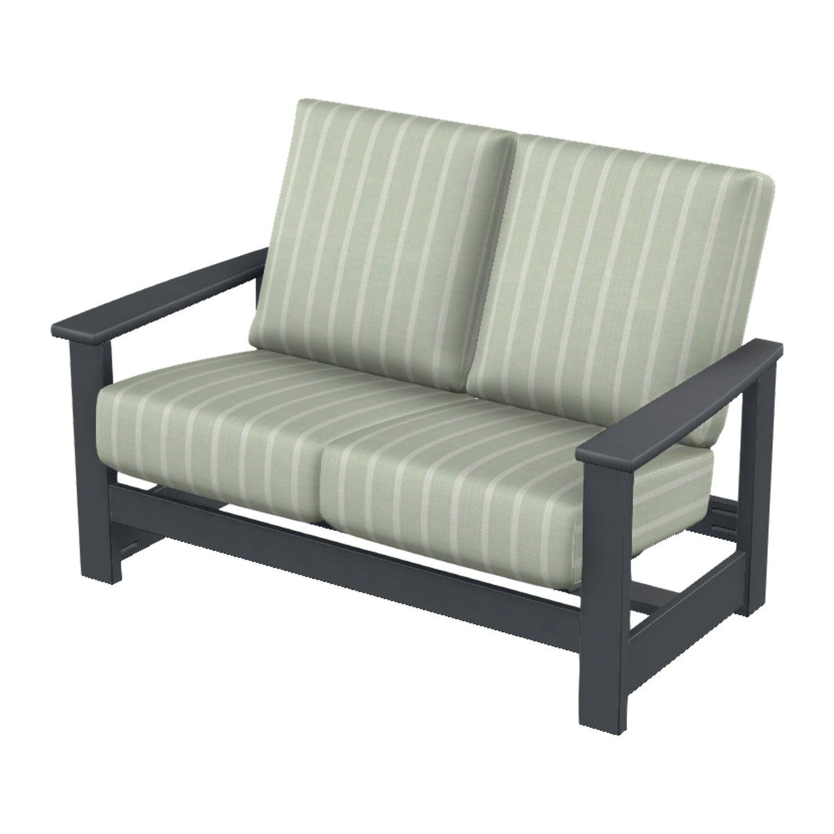 Leeward Cushion Loveseat w/ Hidden Motion — Classic Graphite MGP / Match Finish