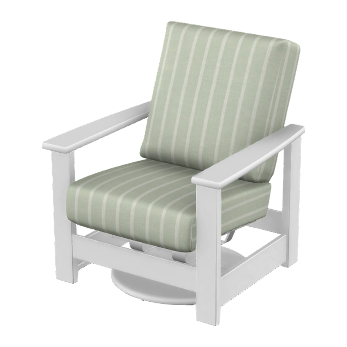 Leeward Cushion Swivel Rocker w/ Hidden Motion — Snow MGP / Match Finish
