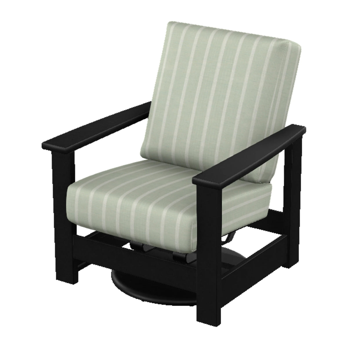 Leeward Cushion Swivel Rocker w/ Hidden Motion — Black MGP / Match Finish