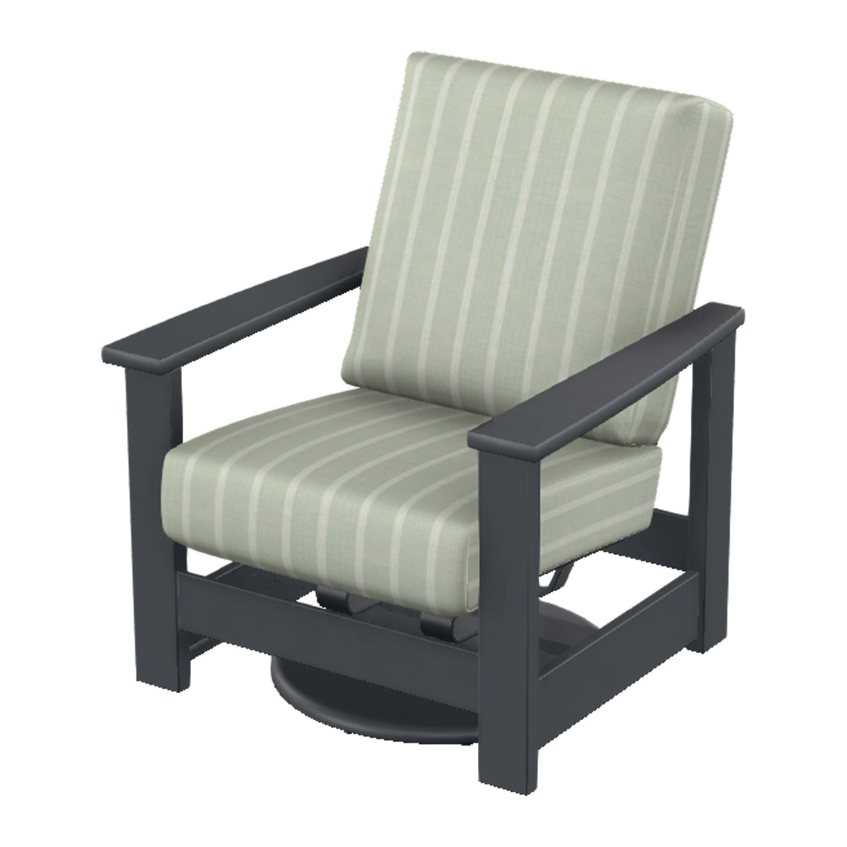 Leeward Cushion Swivel Rocker w/ Hidden Motion — Classic Graphite MGP / Match Finish