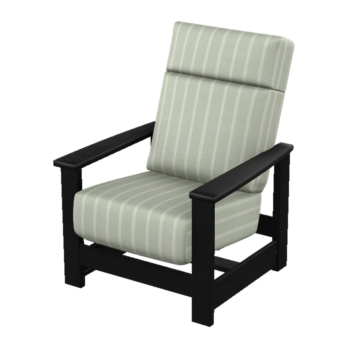 Leeward Cushion Supreme Armchair w/ Hidden Motion — Black MGP / Match Finish