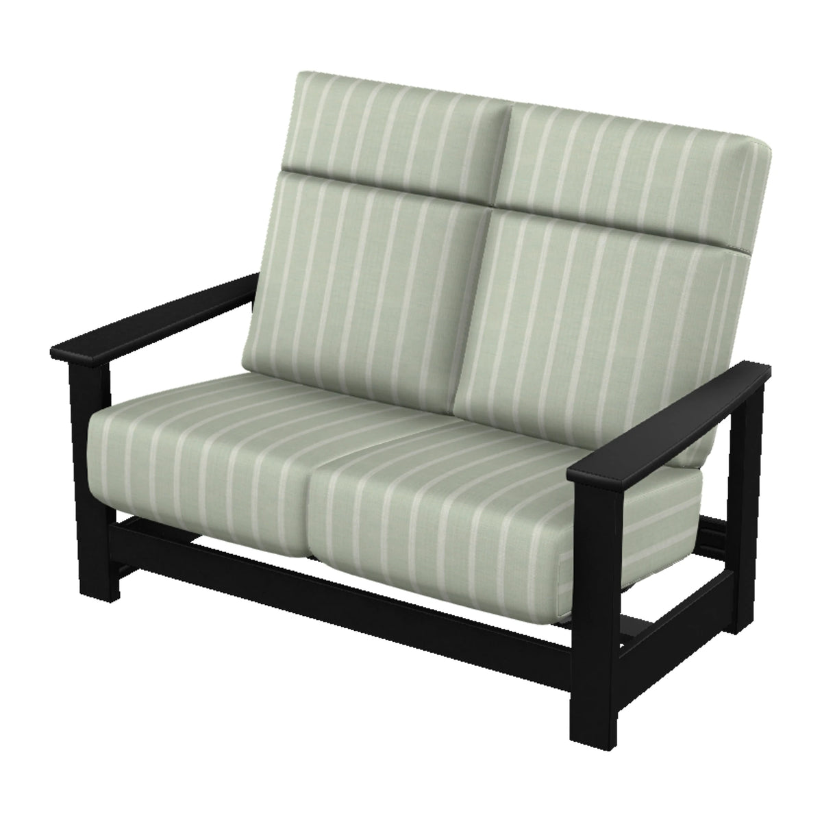 Leeward Cushion Supreme Loveseat w/ Hidden Motion — Black MGP / Match Finish