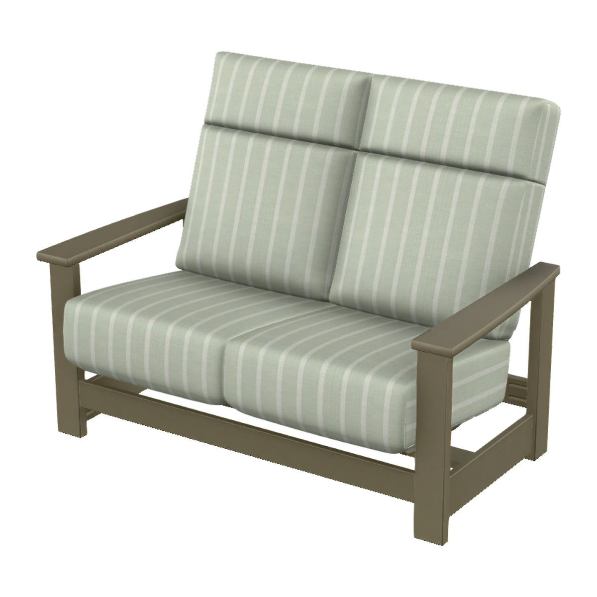 Leeward Cushion Supreme Loveseat w/ Hidden Motion — Beachwood MGP / Match Finish