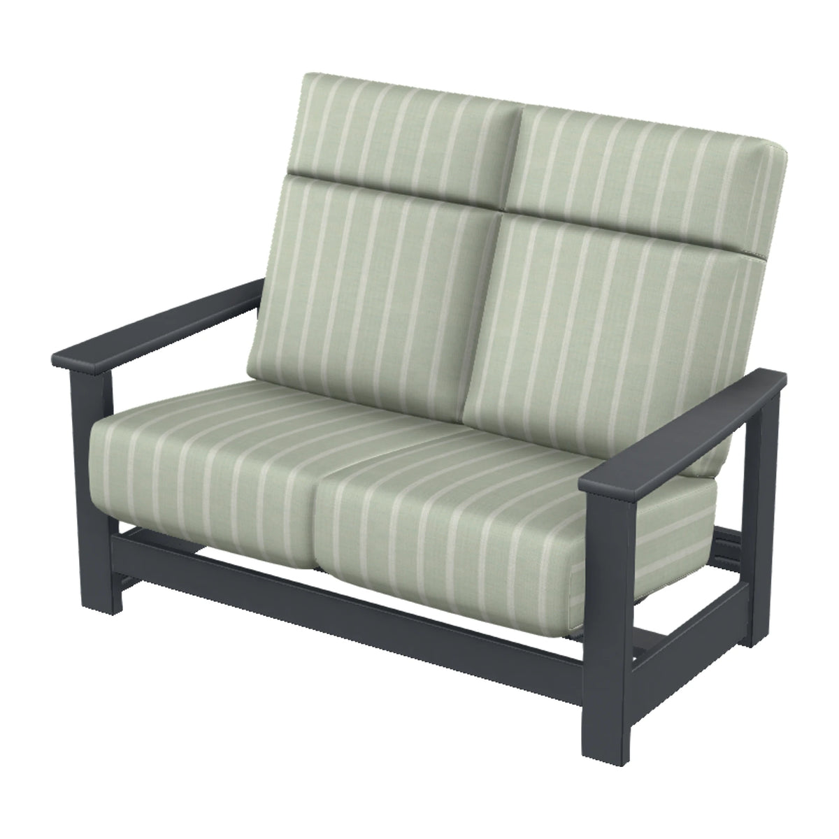 Leeward Cushion Supreme Loveseat w/ Hidden Motion — Classic Graphite MGP / Match Finish