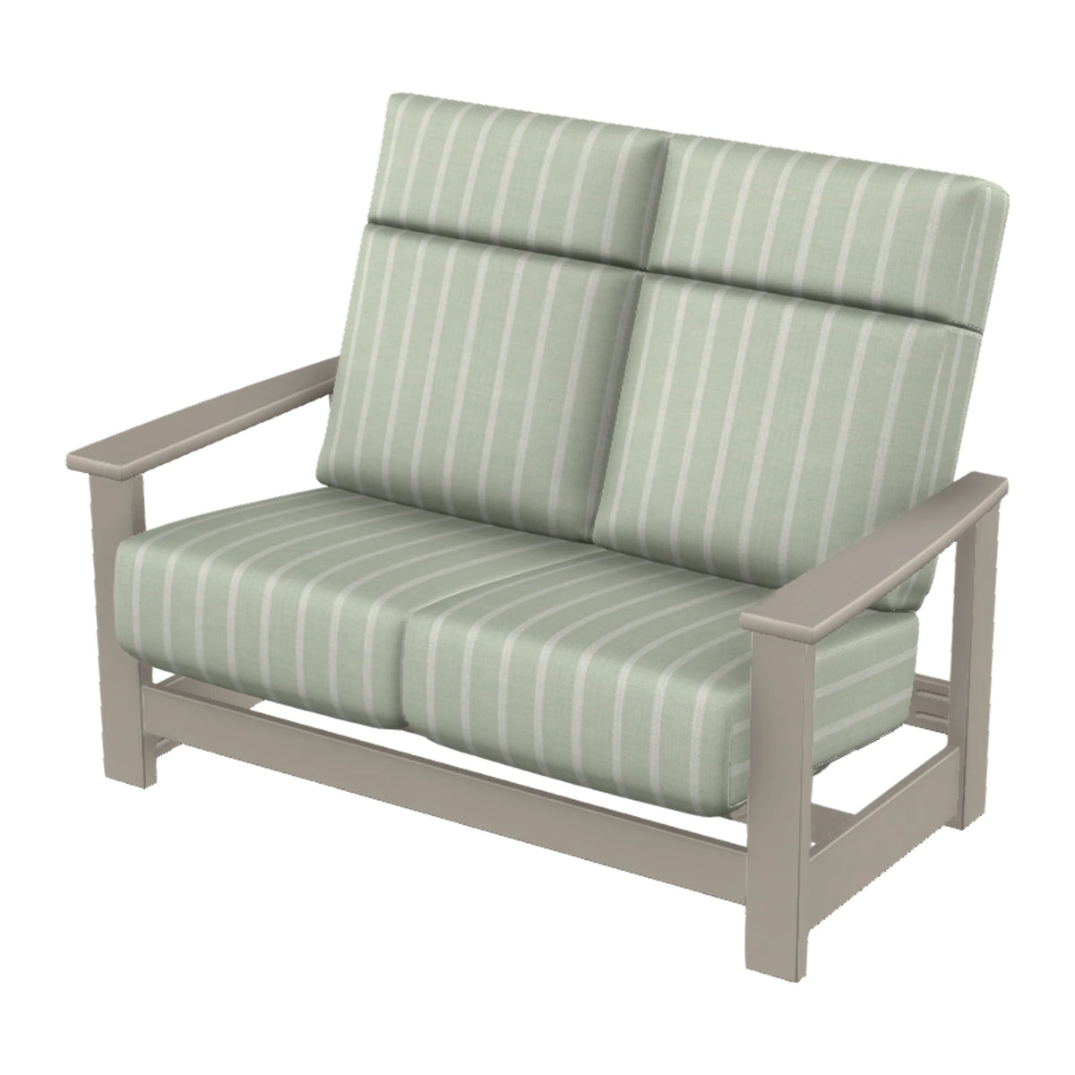 Leeward Cushion Supreme Loveseat w/ Hidden Motion — Warm Grey MGP / Match Finish