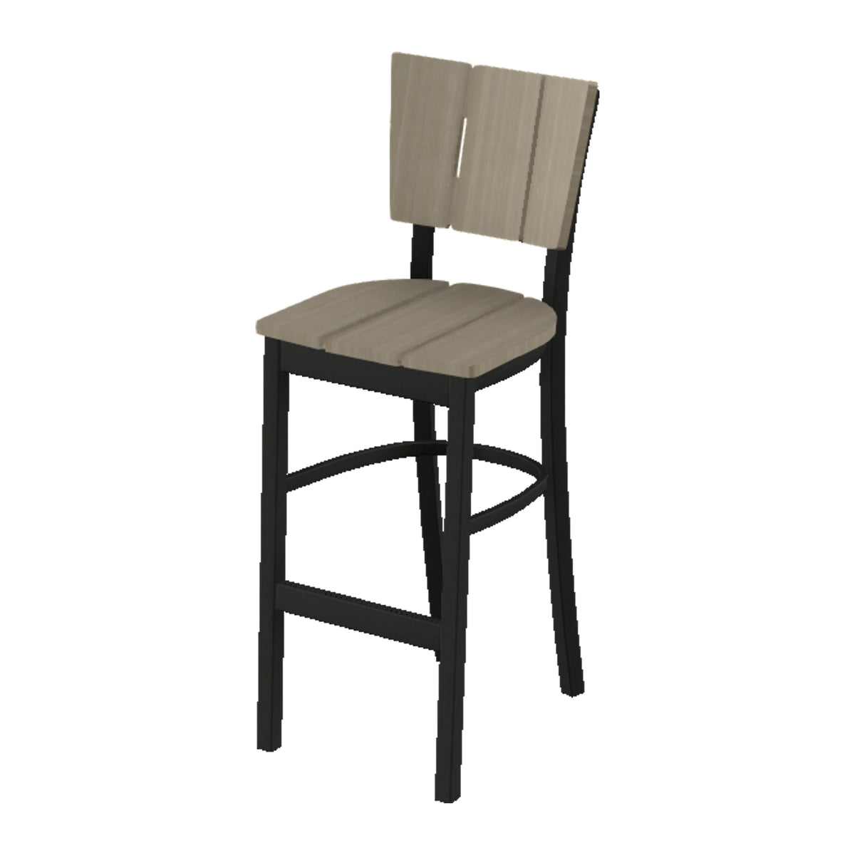 Avant Stacking Armless Bar Chair — Black PC