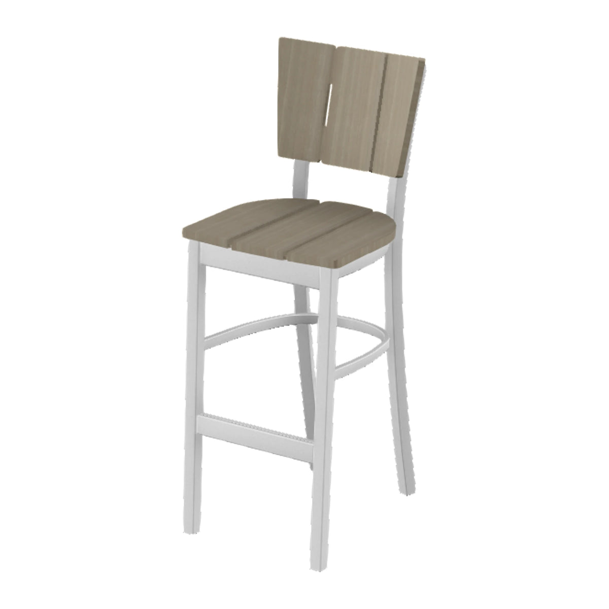 Avant Stacking Armless Bar Chair — White Txt PC