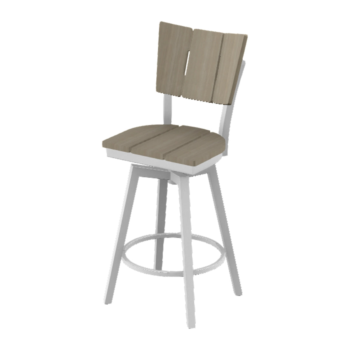 Avant Armless Bar Swivel Chair — White Txt PC