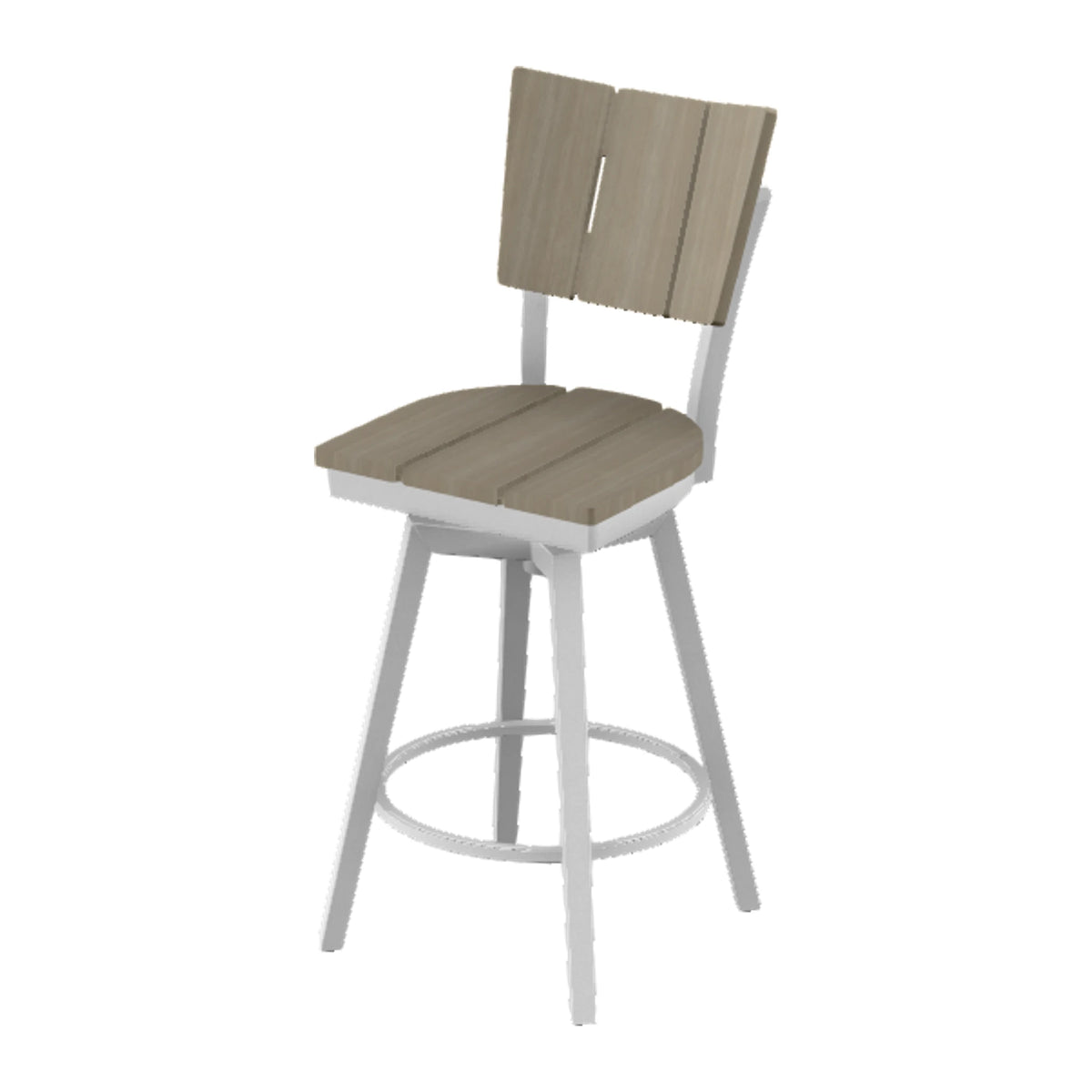 Avant Armless Balcony Swivel Chair — White Txt PC