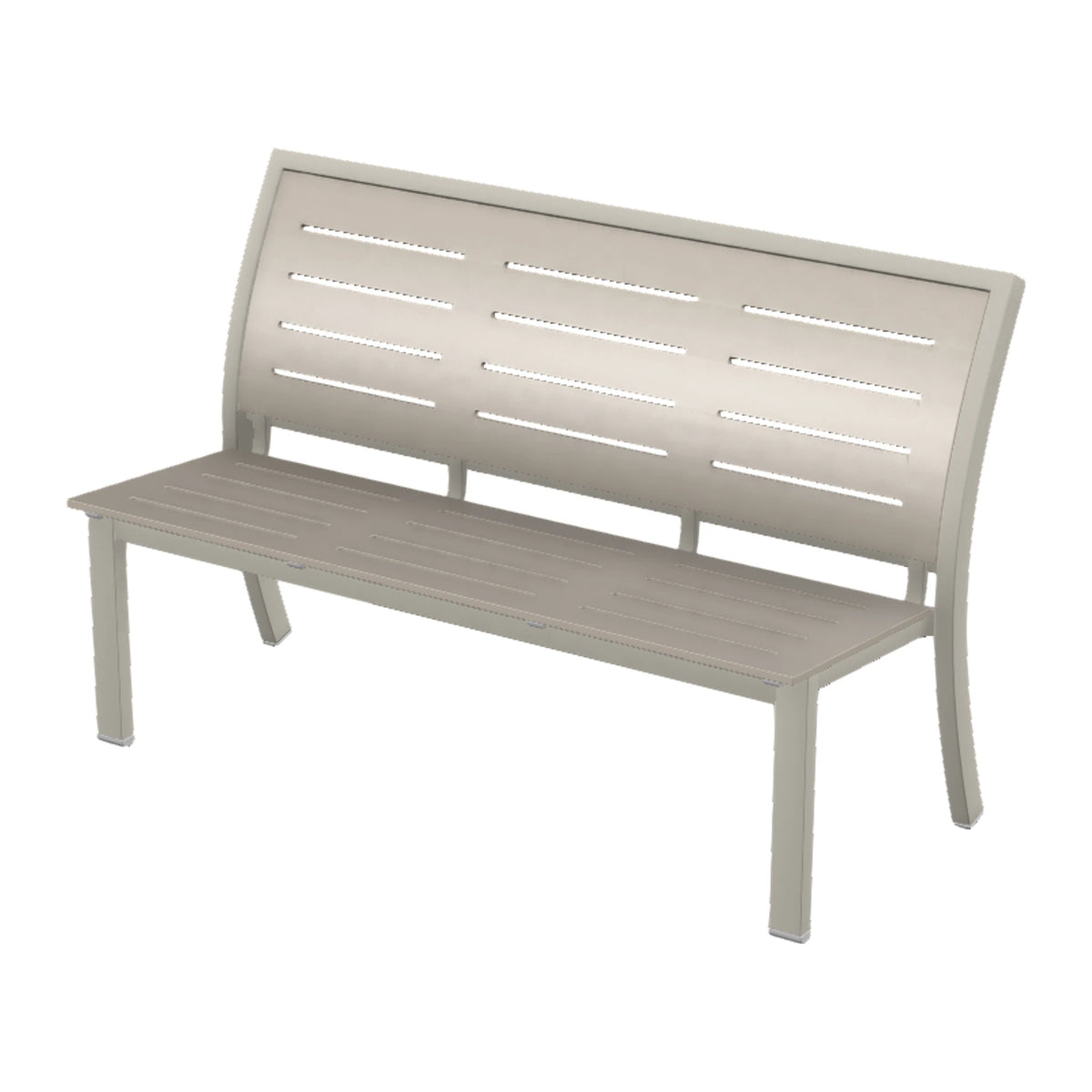 Bazza 56" Armless Bench — Warm Grey PC