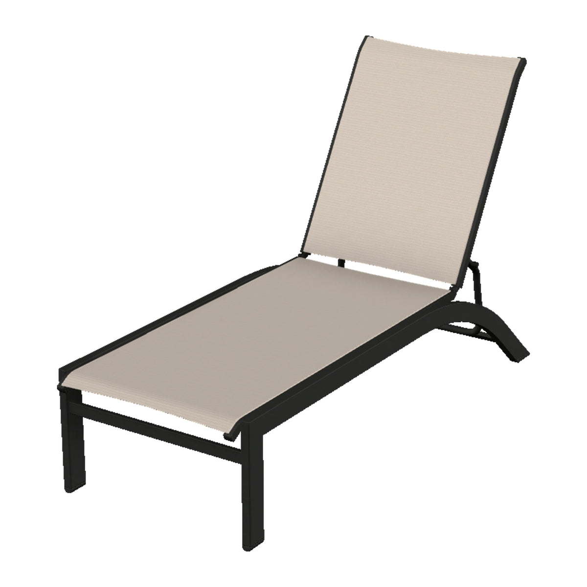 Kendall Sling Armless Chaise — Black PC