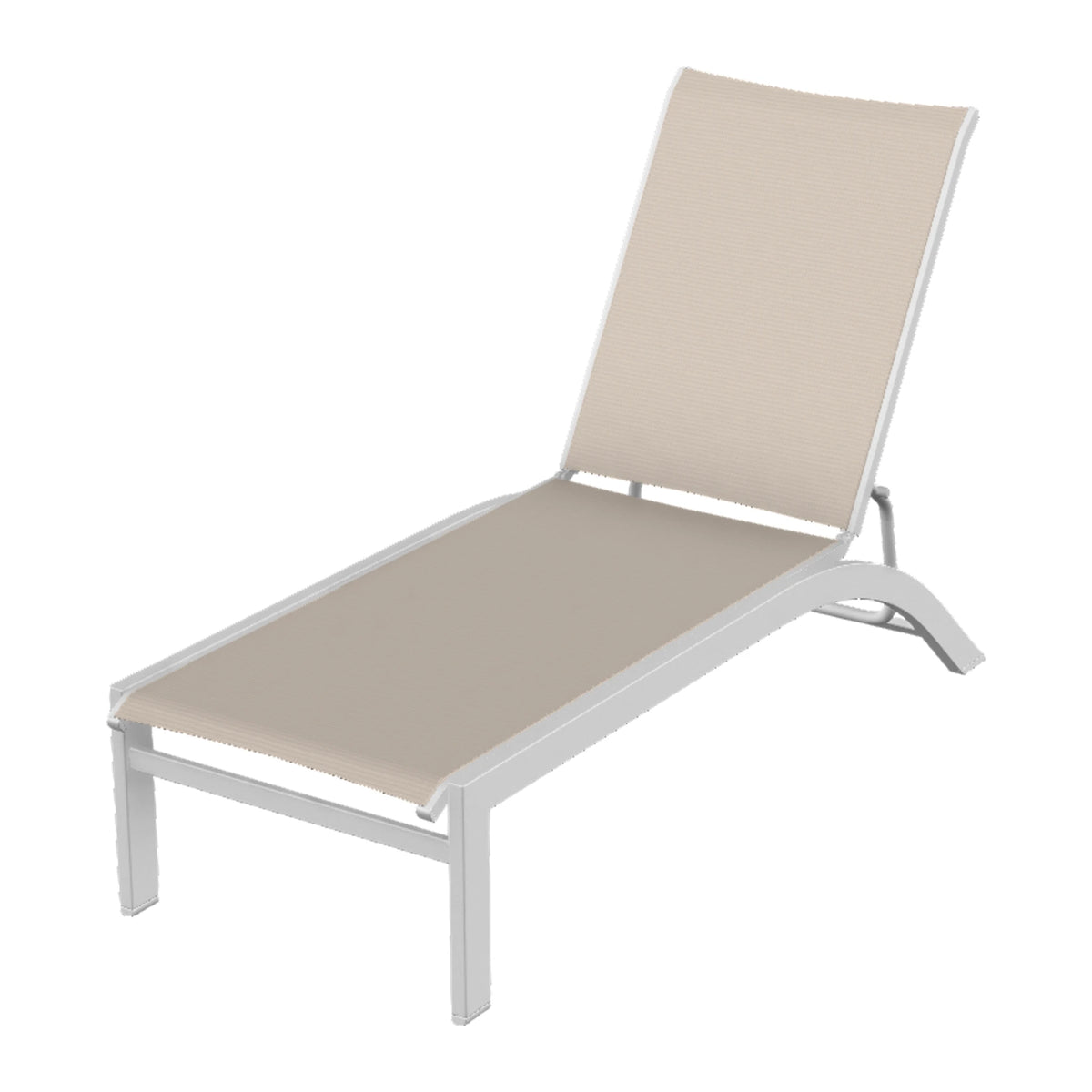 Kendall Sling Armless Chaise — White Txt PC