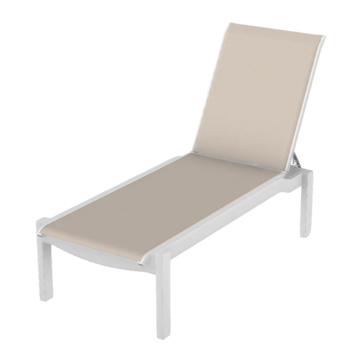 Leeward Sling Armless Chaise w/ Wheels — Snow MGP