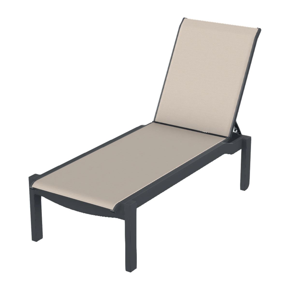 Leeward Sling Armless Chaise w/ Wheels — Classic Graphite MGP