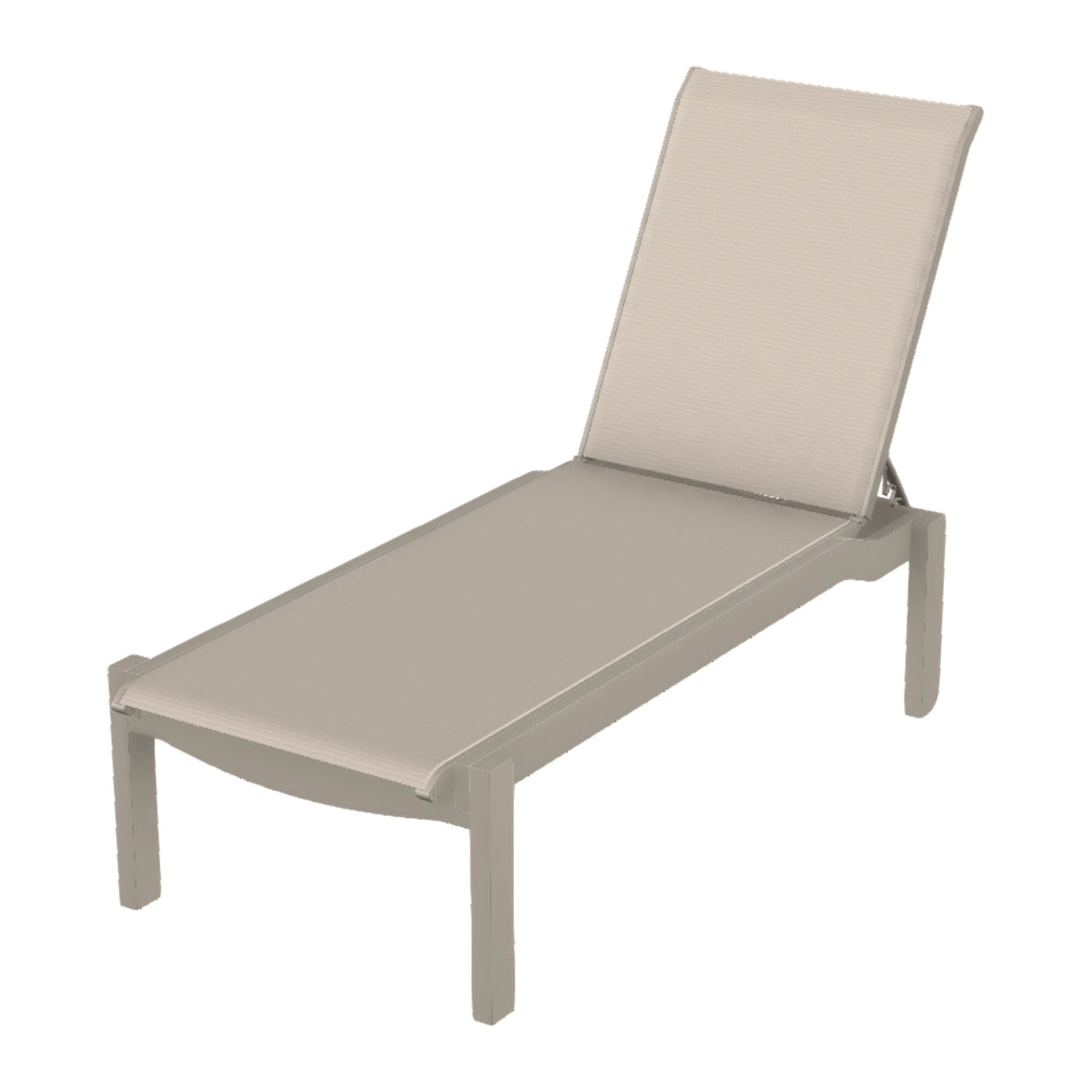 Leeward Sling Armless Chaise w/ Wheels — Warm Grey MGP