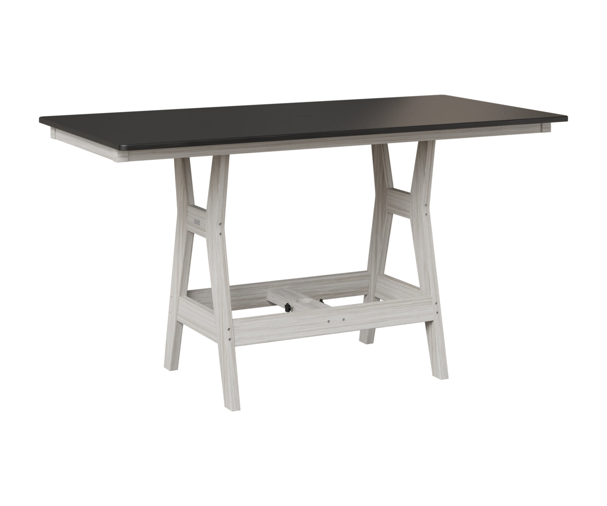 Harbor 33" x 66" Rectangular Table - Hammered Top - Bar Height