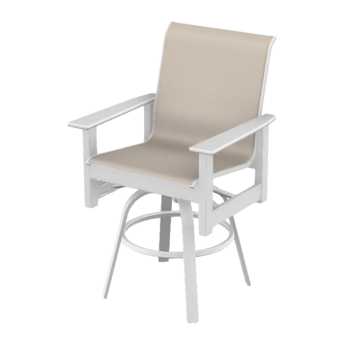 Leeward Sling Balcony Swivel Chair — Snow MGP / Match Finish