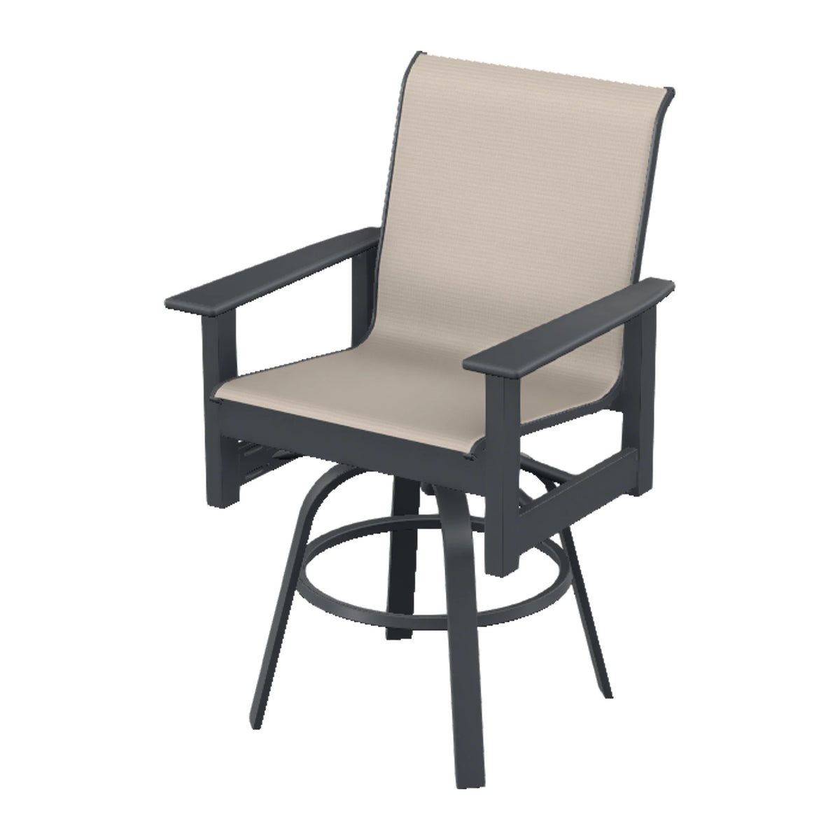 Leeward Sling Balcony Swivel Chair — Classic Graphite MGP / Match Finish
