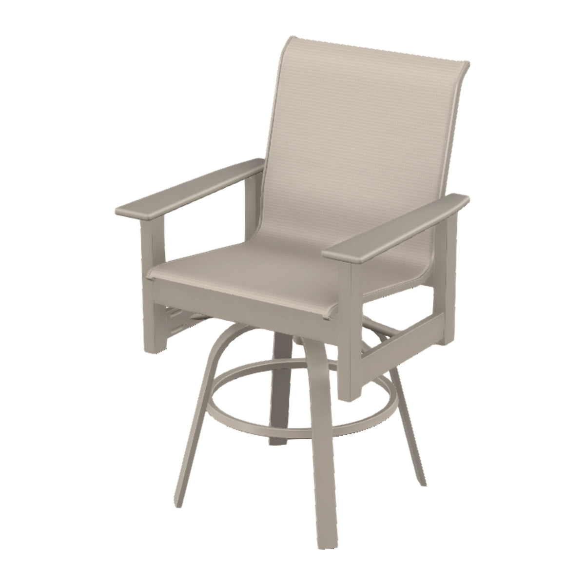 Leeward Sling Balcony Swivel Chair — Warm Grey MGP / Match Finish