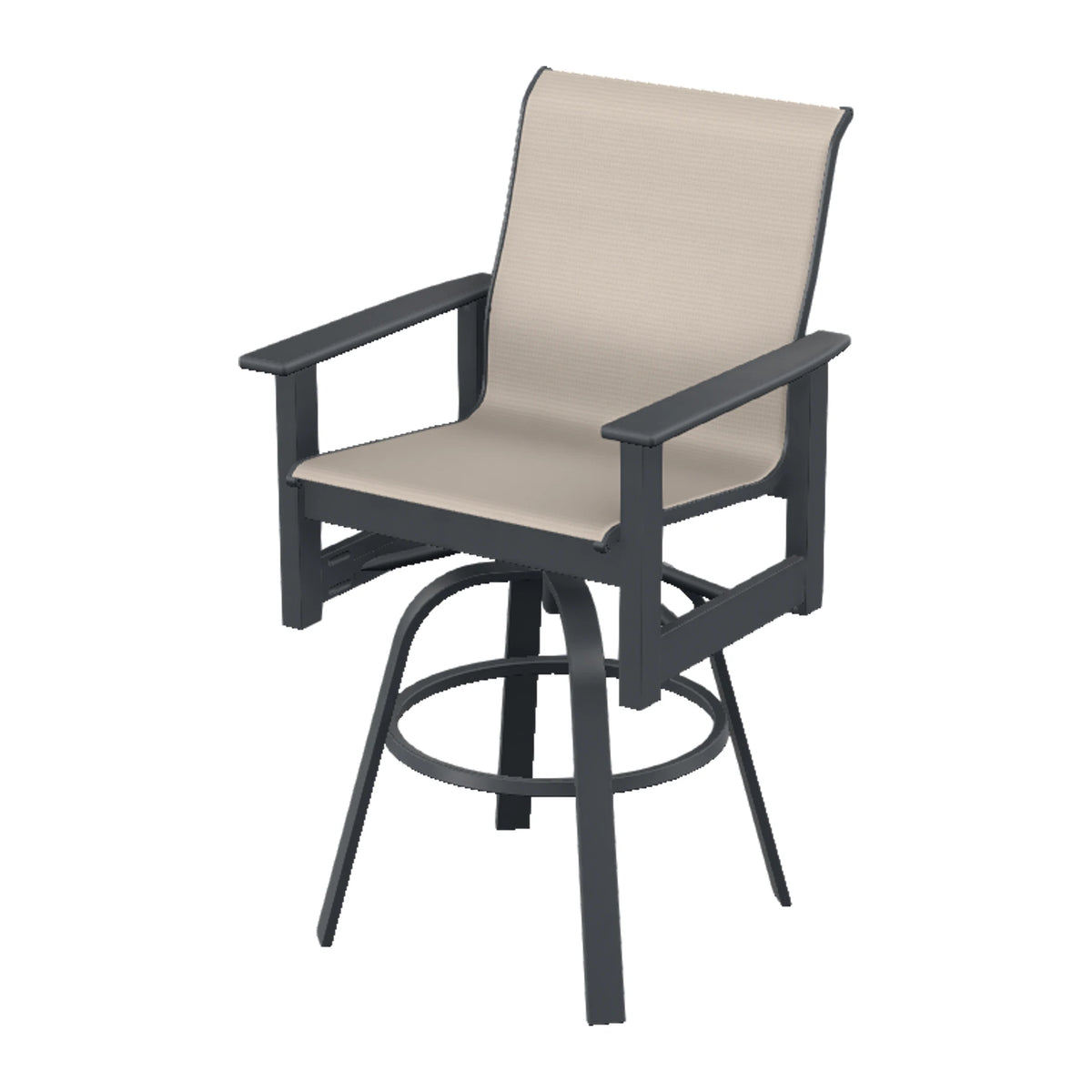 Leeward Sling Bar Swivel Chair — Classic Graphite MGP / Match Finish
