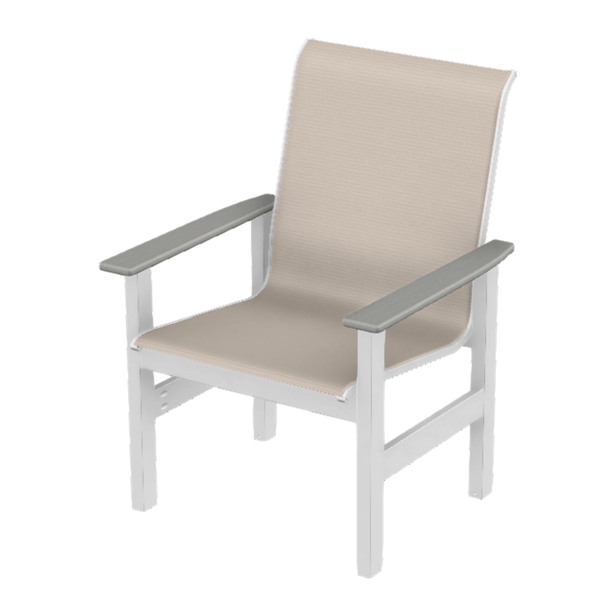 Leeward Sling Armchair — Snow MGP / Cape Grey Accents