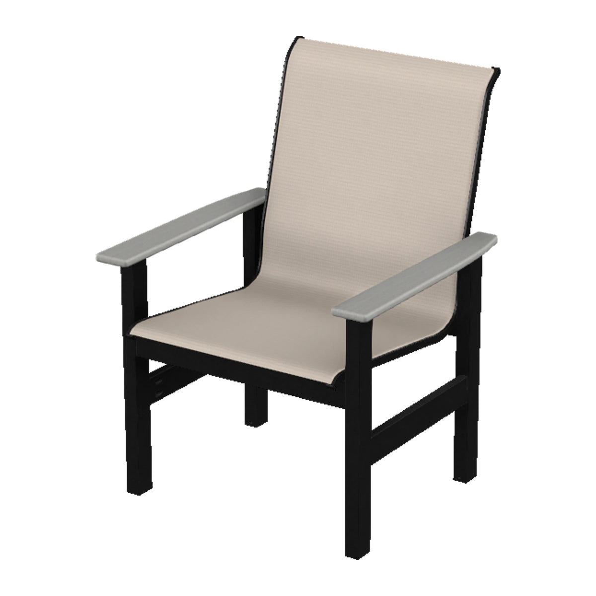 Leeward Sling Armchair — Black MGP / Cape Grey Accents