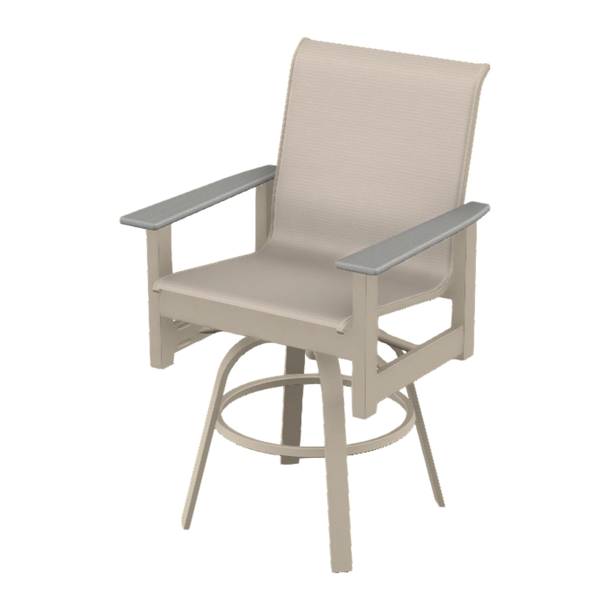 Leeward Sling Balcony Swivel Chair — Desert Sand MGP / Cape Grey Accents