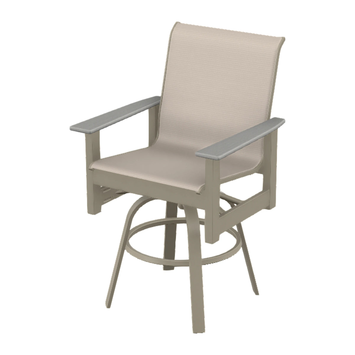 Leeward Sling Balcony Swivel Chair — Storm MGP / Cape Grey Accents