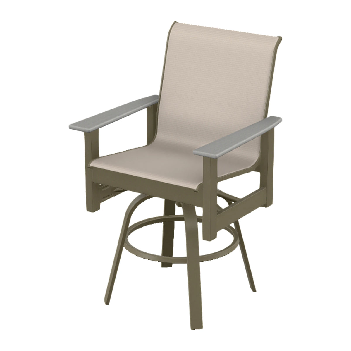 Leeward Sling Balcony Swivel Chair — Beachwood MGP / Cape Grey Accents