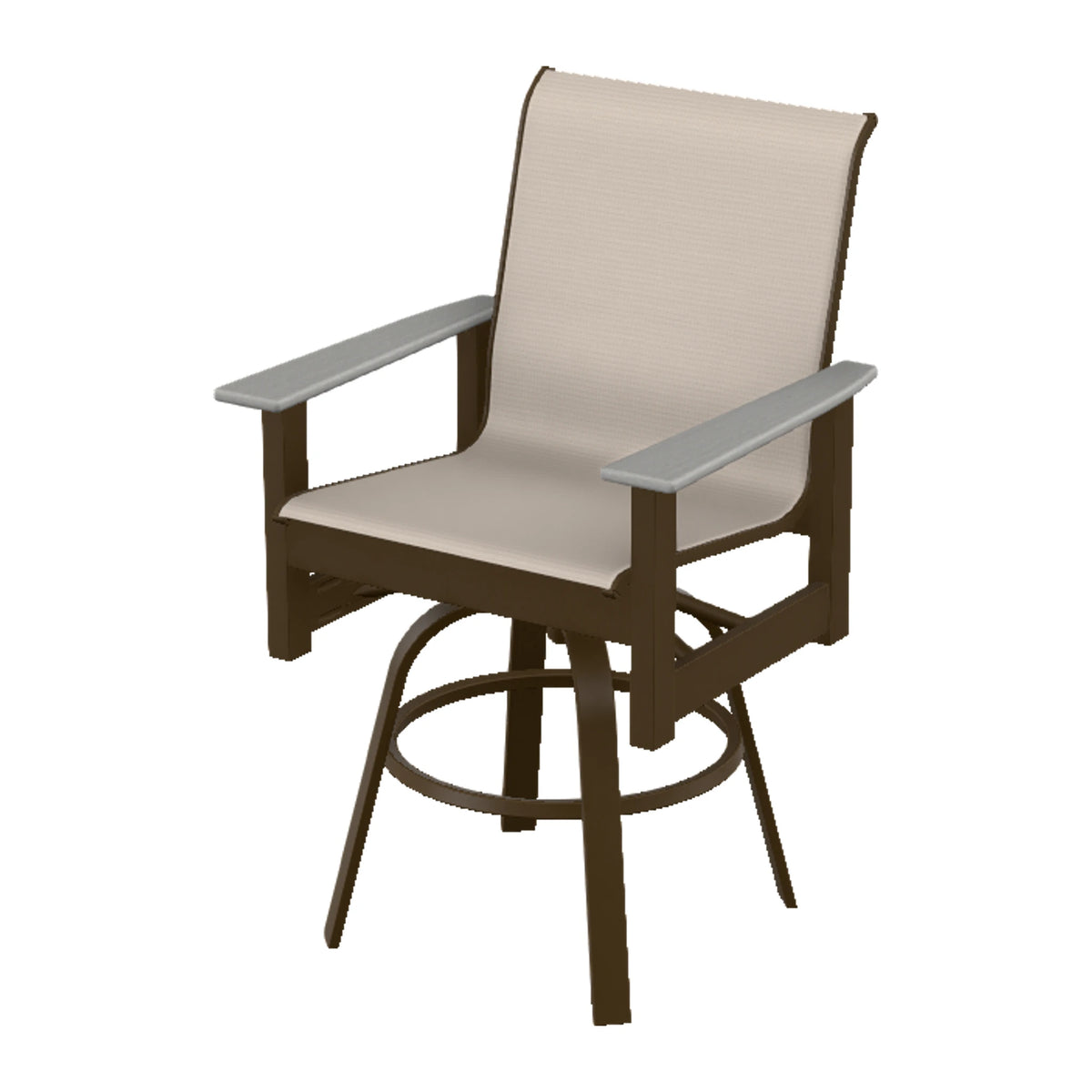 Leeward Sling Balcony Swivel Chair — Kona MGP / Cape Grey Accents