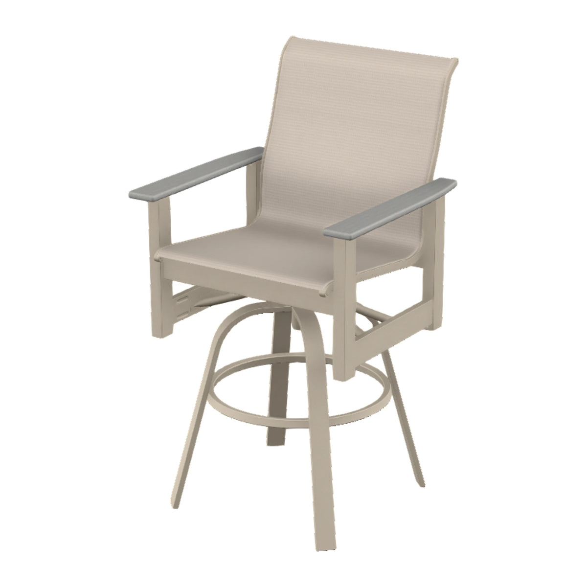 Leeward Sling Bar Swivel Chair — Desert Sand MGP / Cape Grey Accents