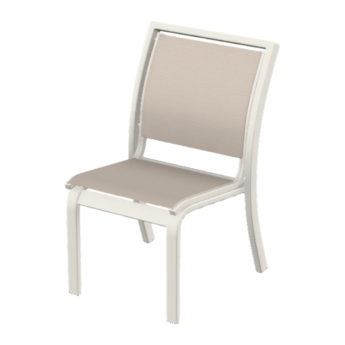 Bazza Sling Armless Dining Chair — Snow PC