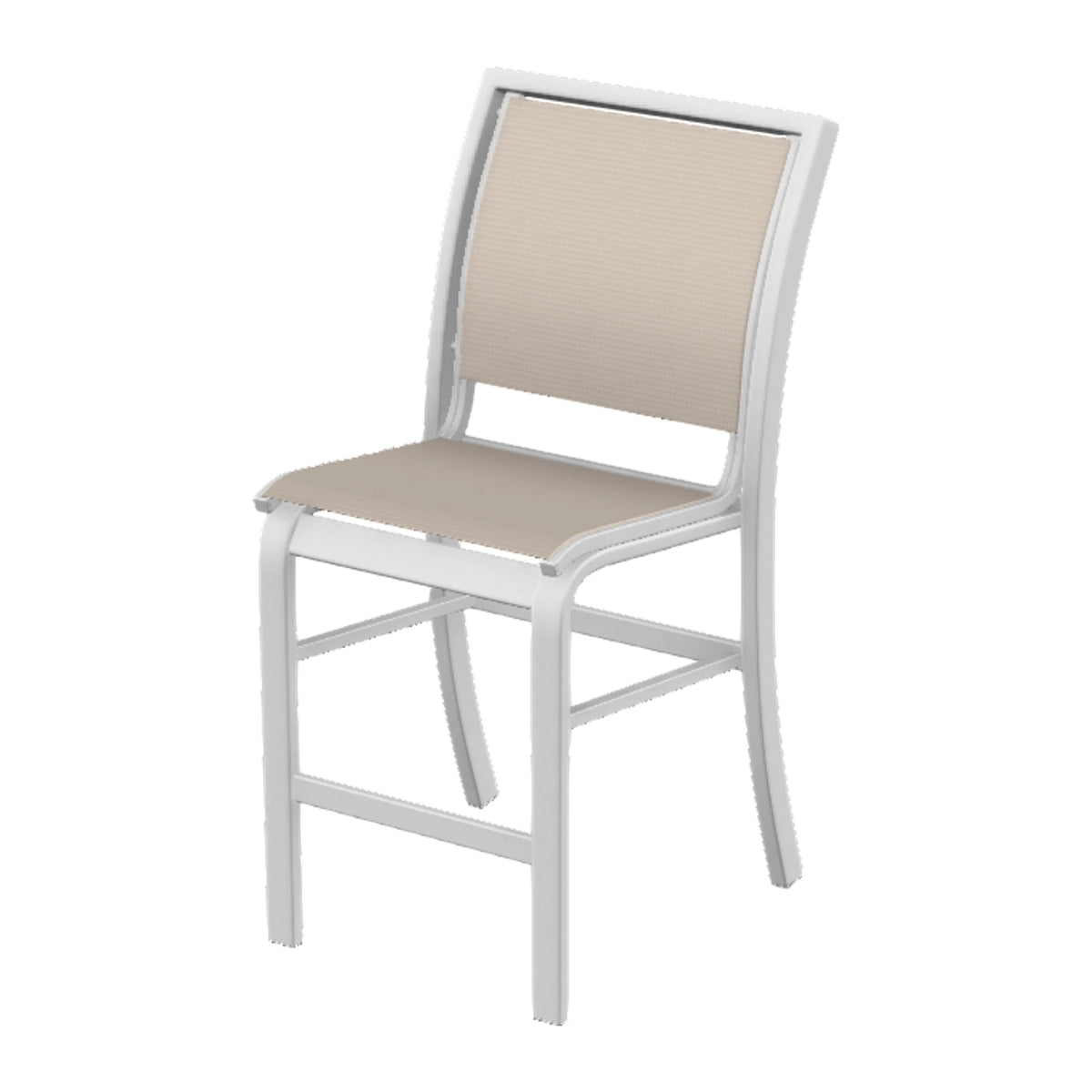 Kendall Sling Armless Balcony Chair — White Txt PC