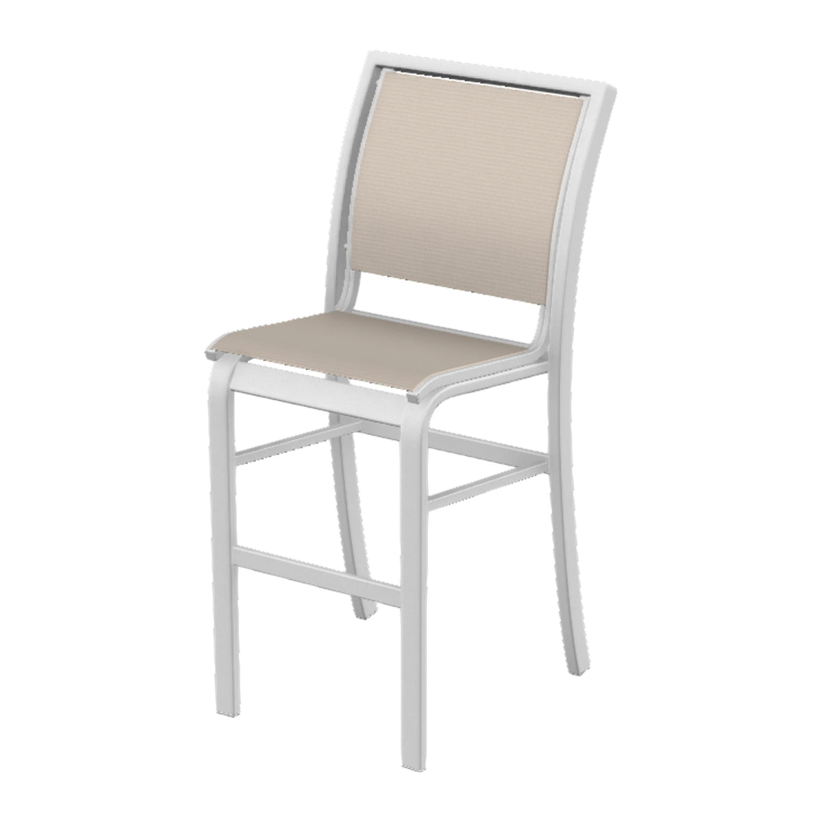 Kendall Sling Armless Bar Chair — White Txt PC