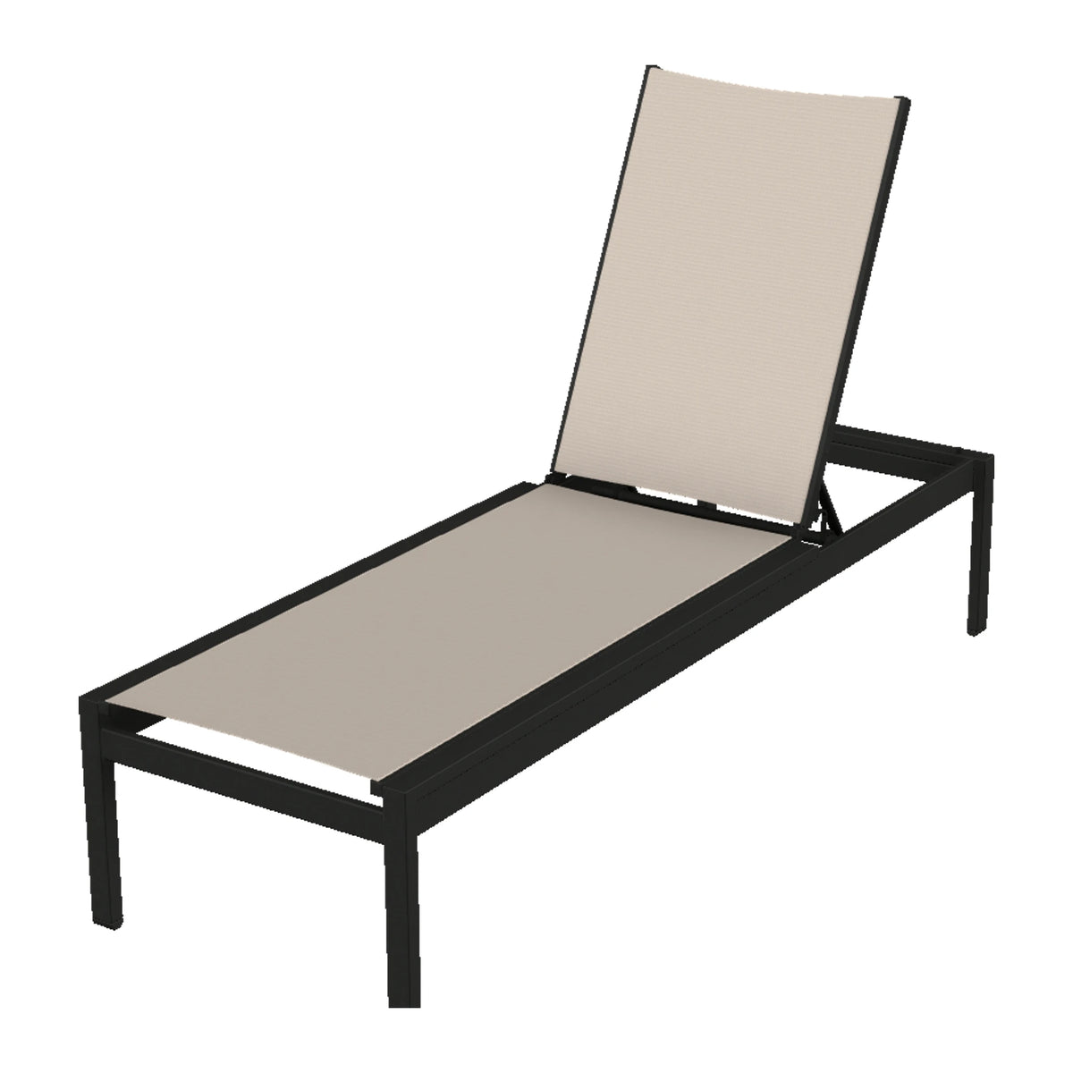 Kendall Sling Armless Chaise (Long Frame) — Black PC
