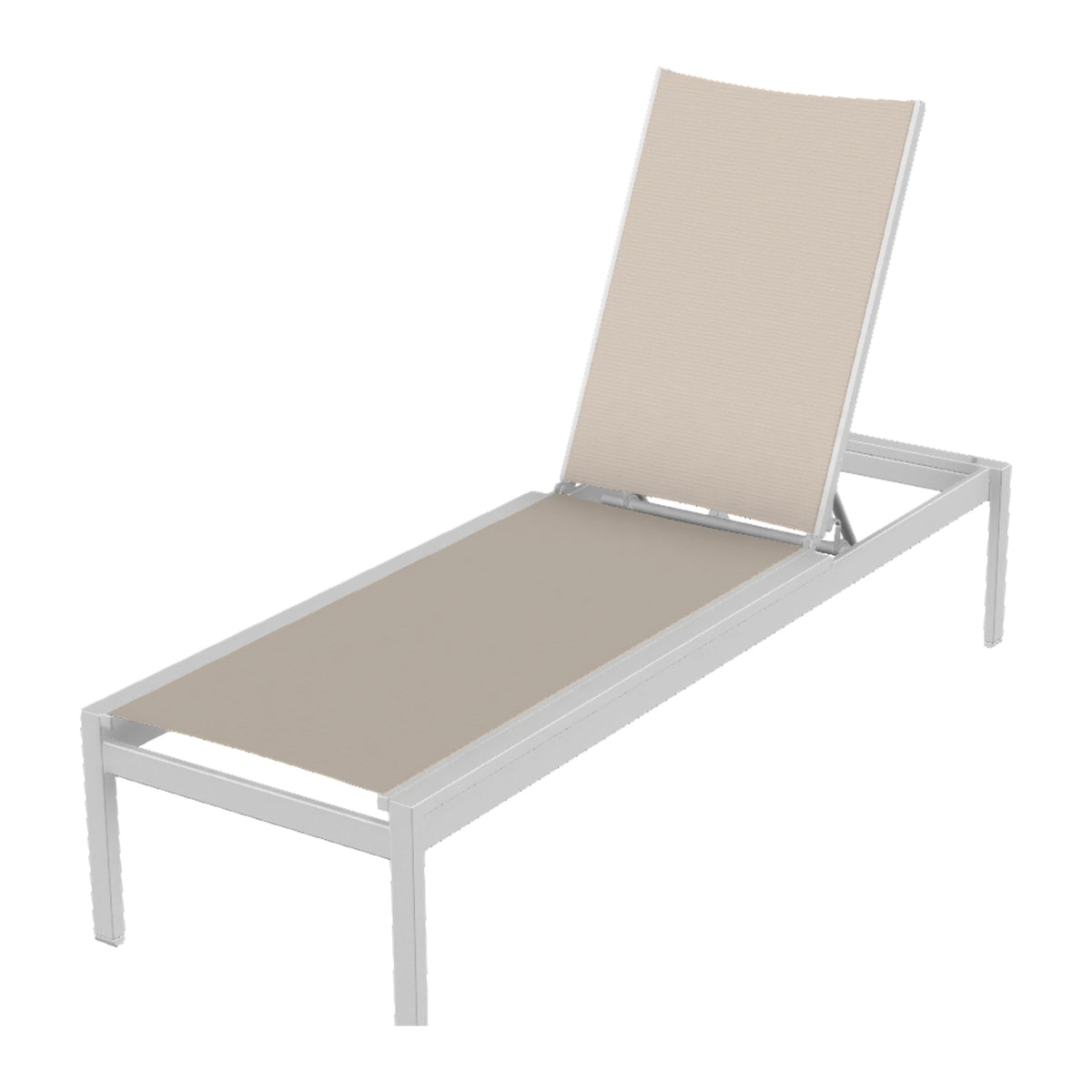 Kendall Sling Armless Chaise (Long Frame) — White Txt PC