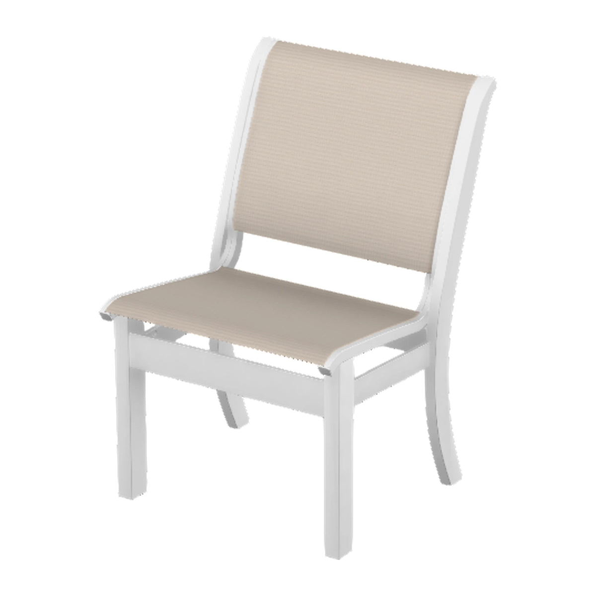 Leeward Sling Armless Dining Chair — Snow MGP