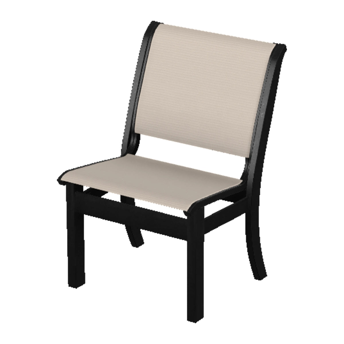Leeward Sling Armless Dining Chair — Black MGP