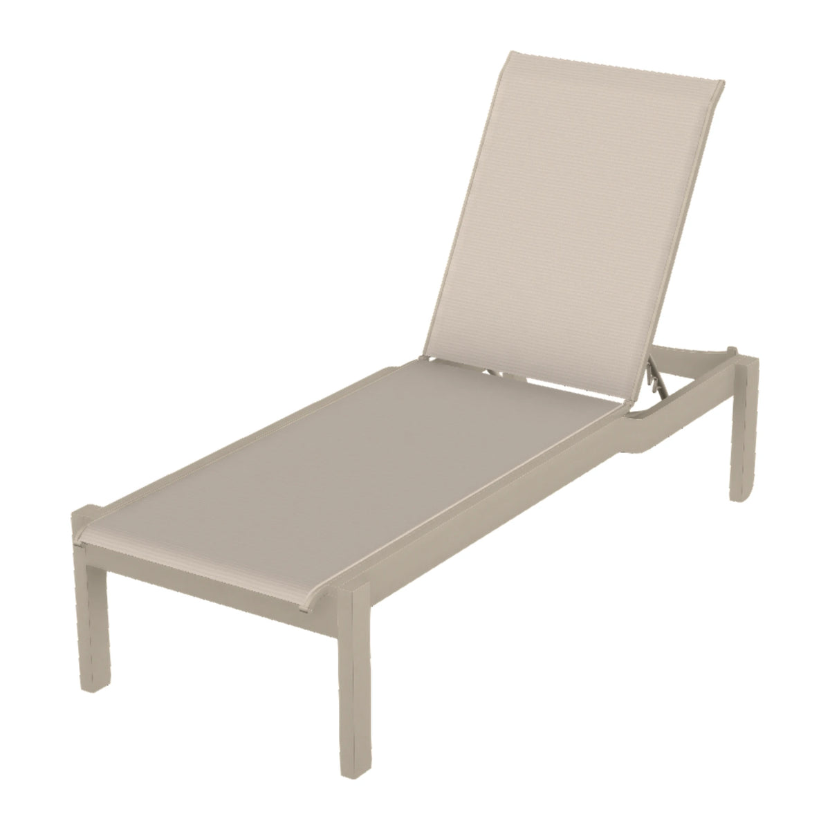Leeward Sling Armless Chaise w/ Wheels (Long Frame) — Desert Sand MGP