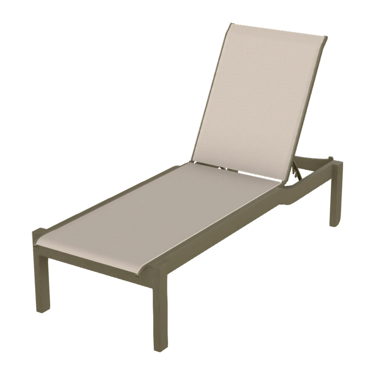 Leeward Sling Armless Chaise w/ Wheels (Long Frame) — Beachwood MGP