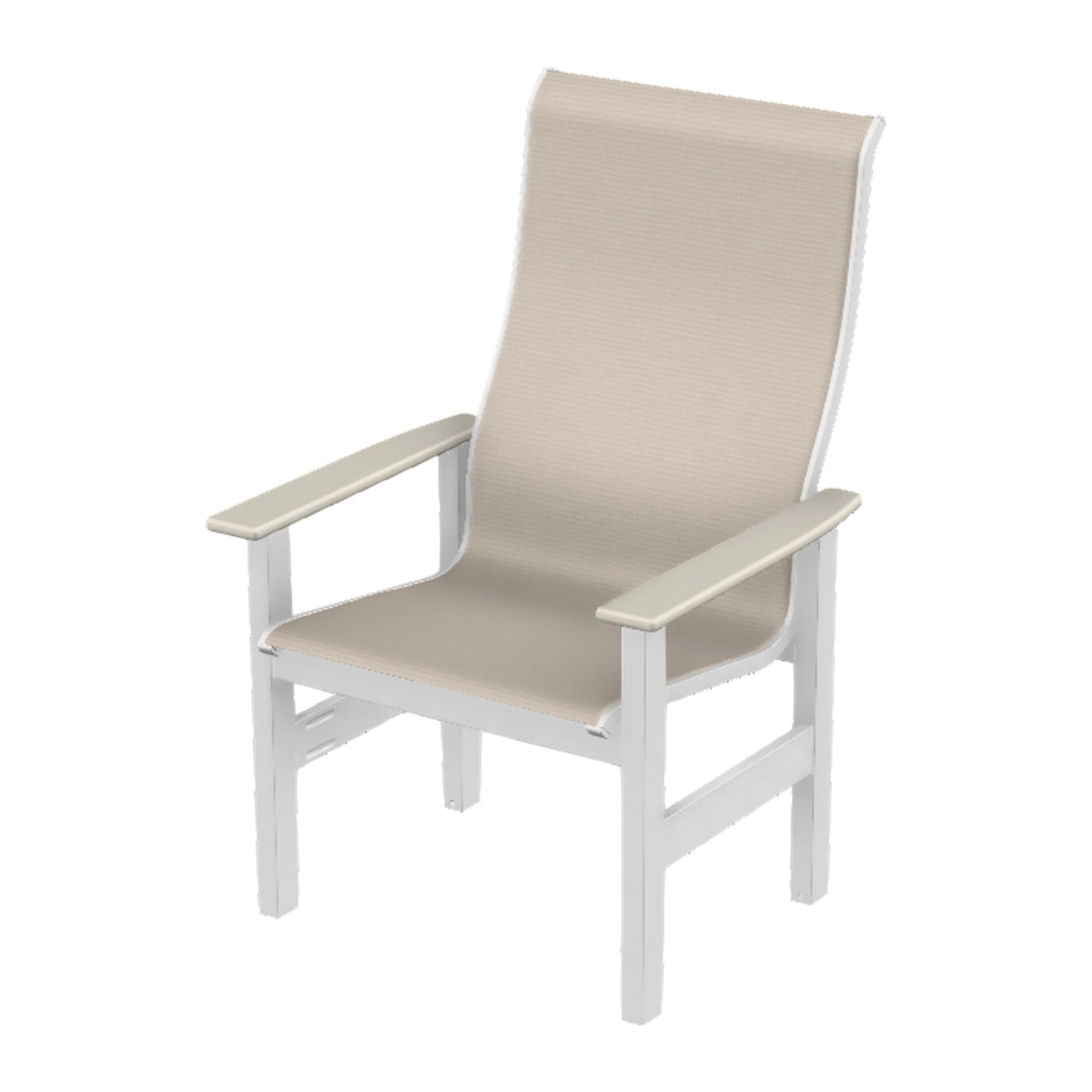 Leeward Sling Supreme Height Armchair — Snow MGP / Laguna Accents