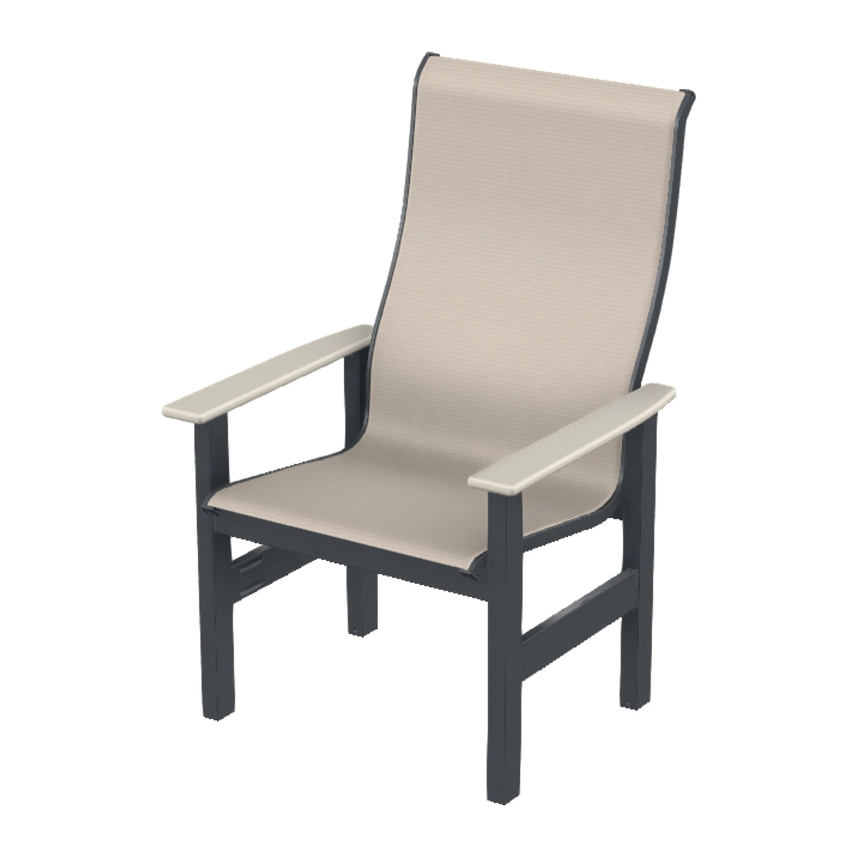 Leeward Sling Supreme Height Armchair — Classic Graphite MGP / Laguna Accents