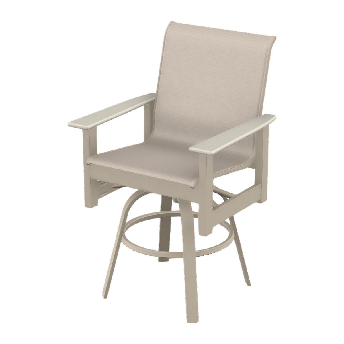Leeward Sling Balcony Swivel Chair — Desert Sand MGP / Laguna Accents