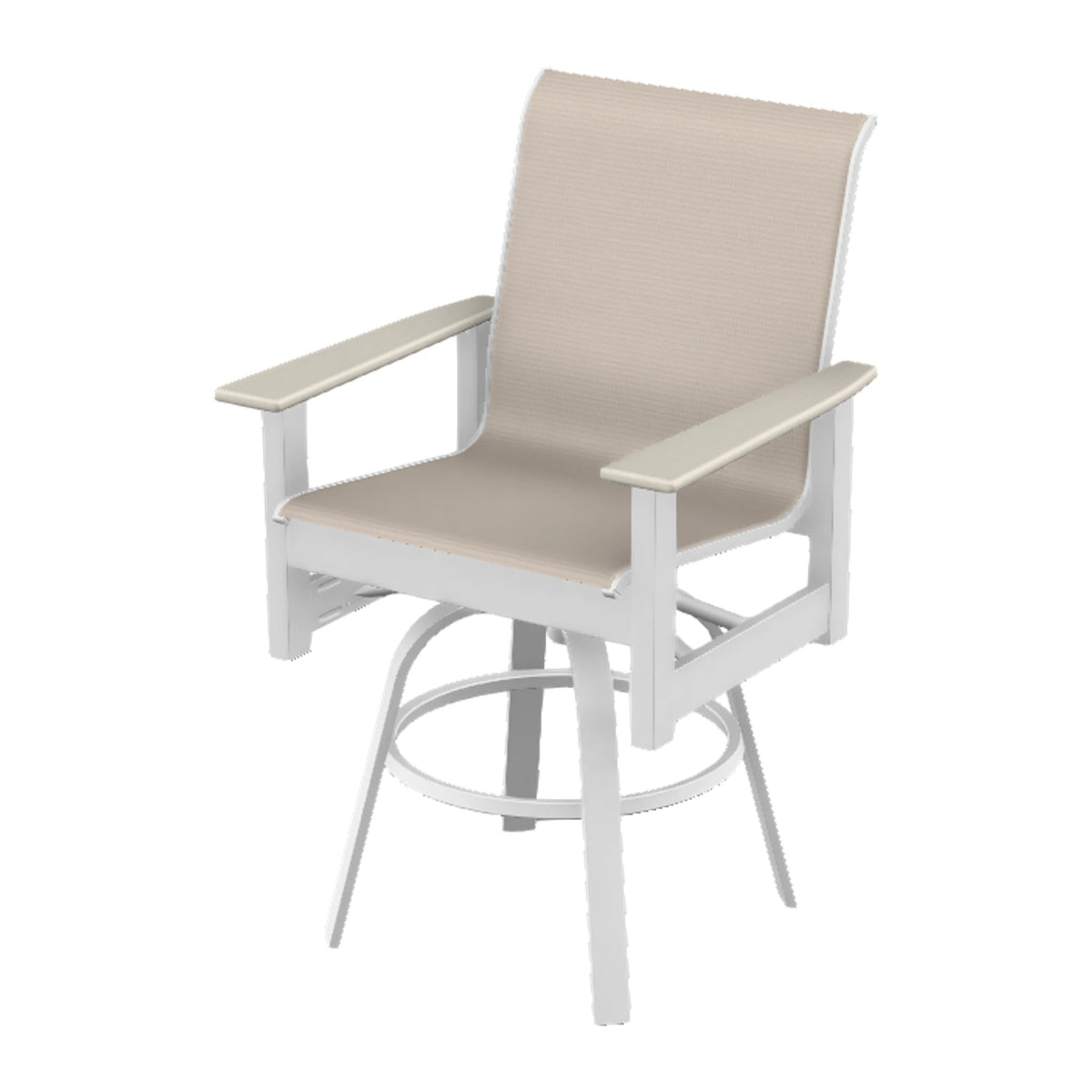 Leeward Sling Balcony Swivel Chair — Snow MGP / Laguna Accents