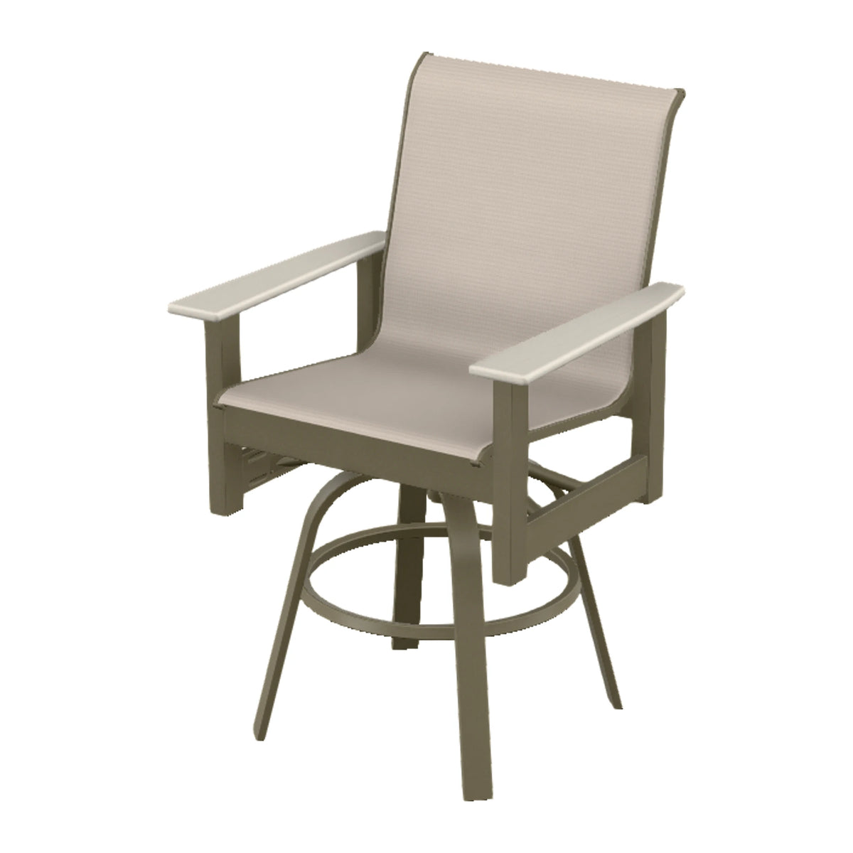 Leeward Sling Balcony Swivel Chair — Beachwood MGP / Laguna Accents